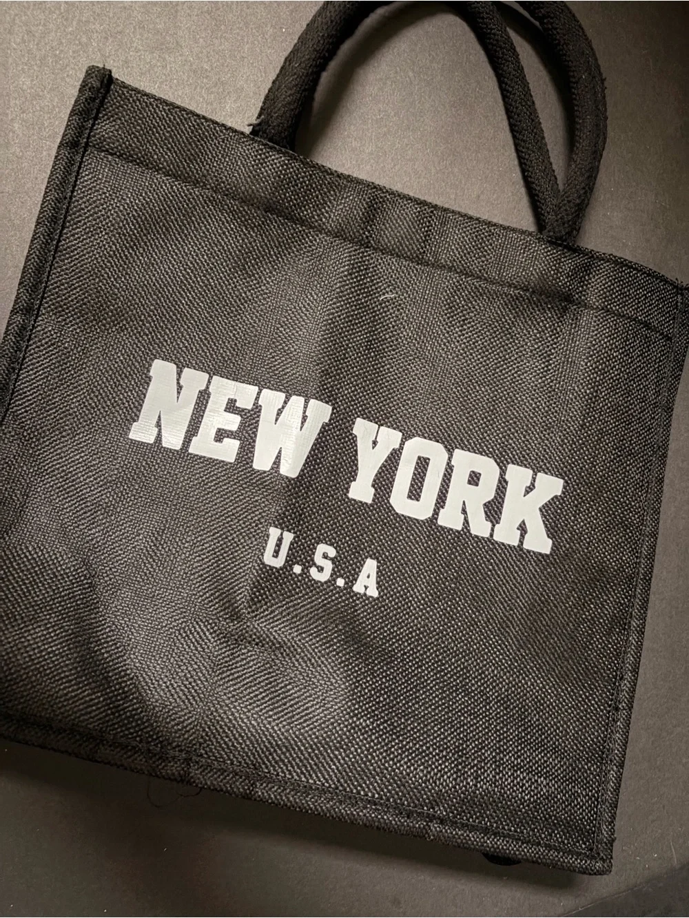 New York U.S.A. Black Canvas Tote Bag - Classic City Print